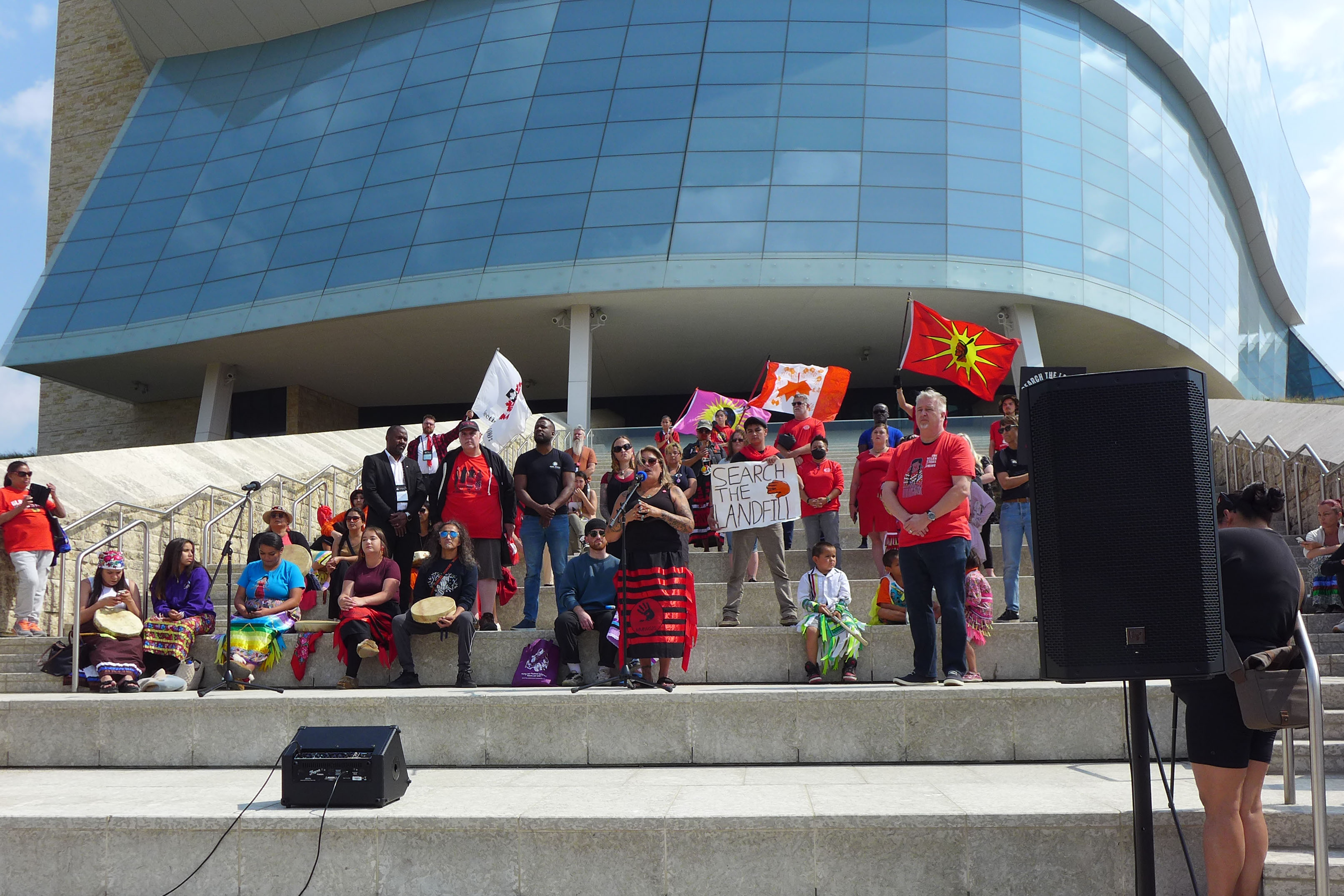 in front of the Human Rights Museum