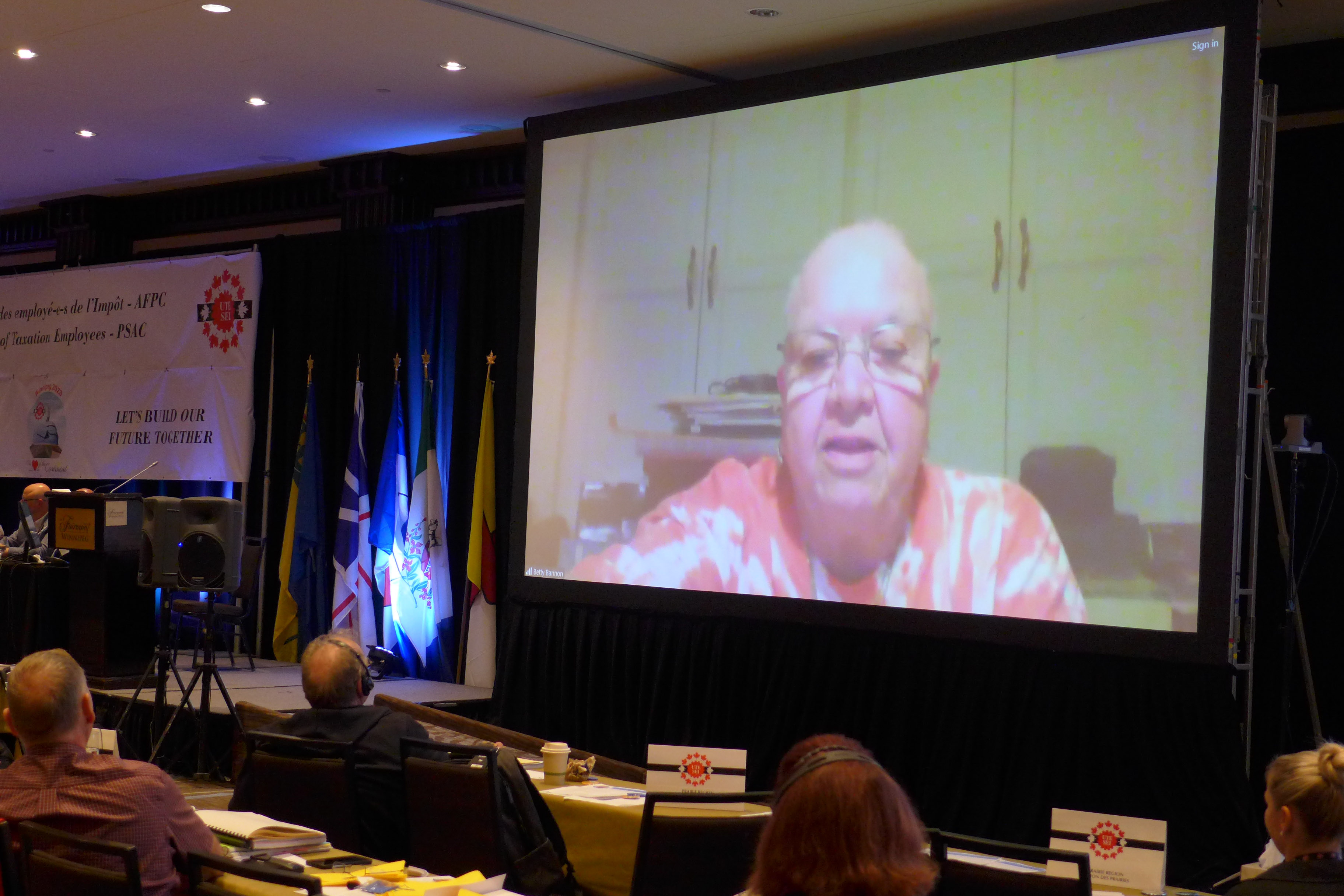Betty Bannon, past National President spoke about Shane O'Brien virtually