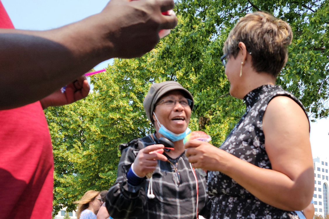 people chatting