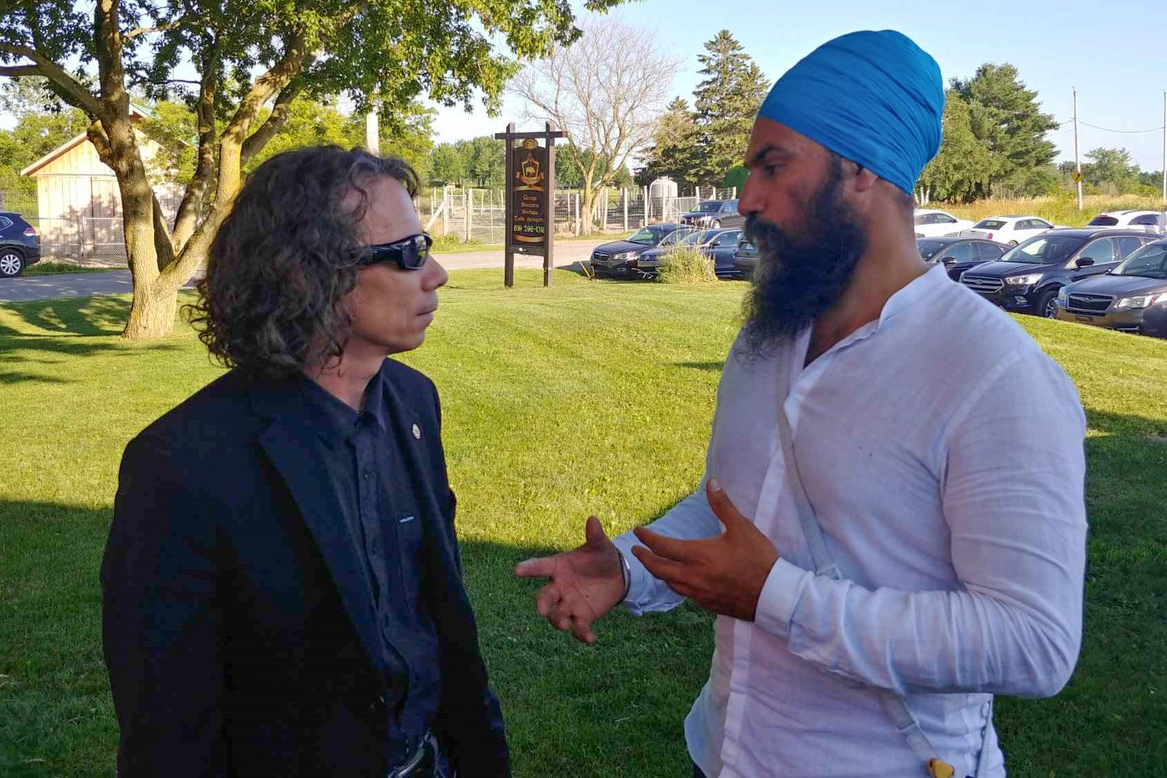 Partrick Bertrand and NDP Leader Jagmeet Singh