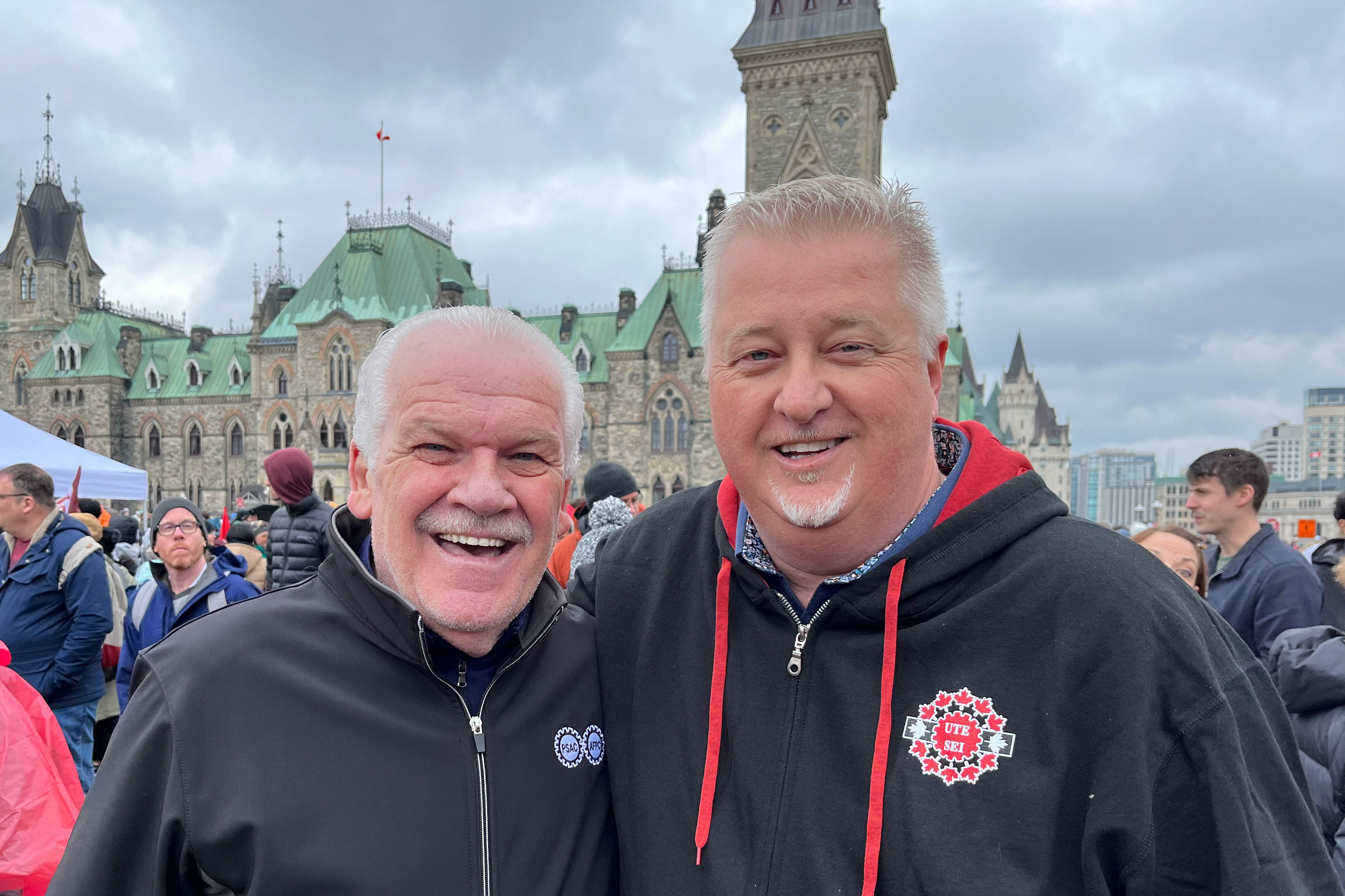 Chris Aylward, PSAC National President with Marc Brière, UTE National President
