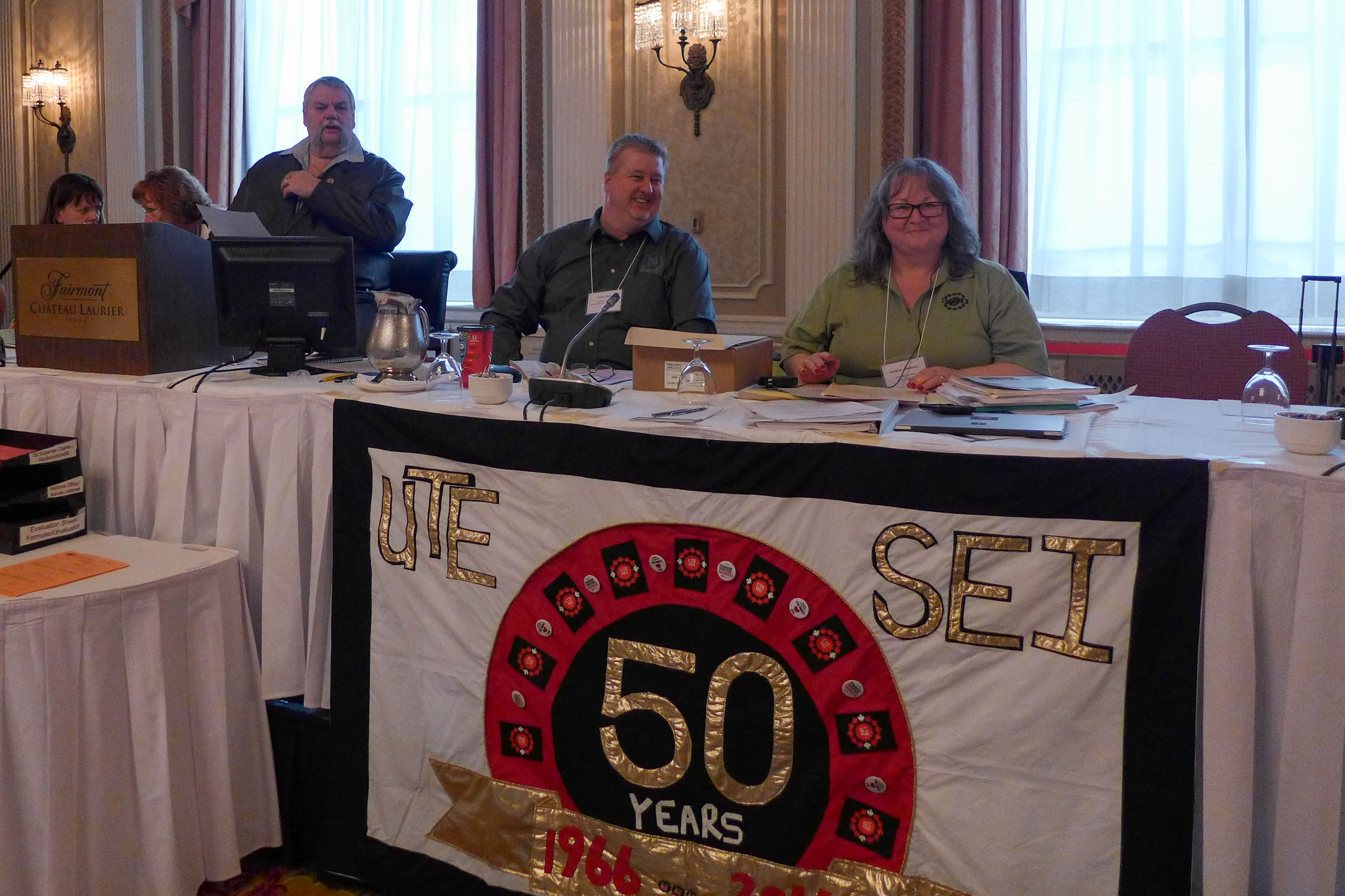Robert Campbell, National President; Marc Brière, 1st National Vice-President; Madonna Gardiner, 2nd National Vice-President