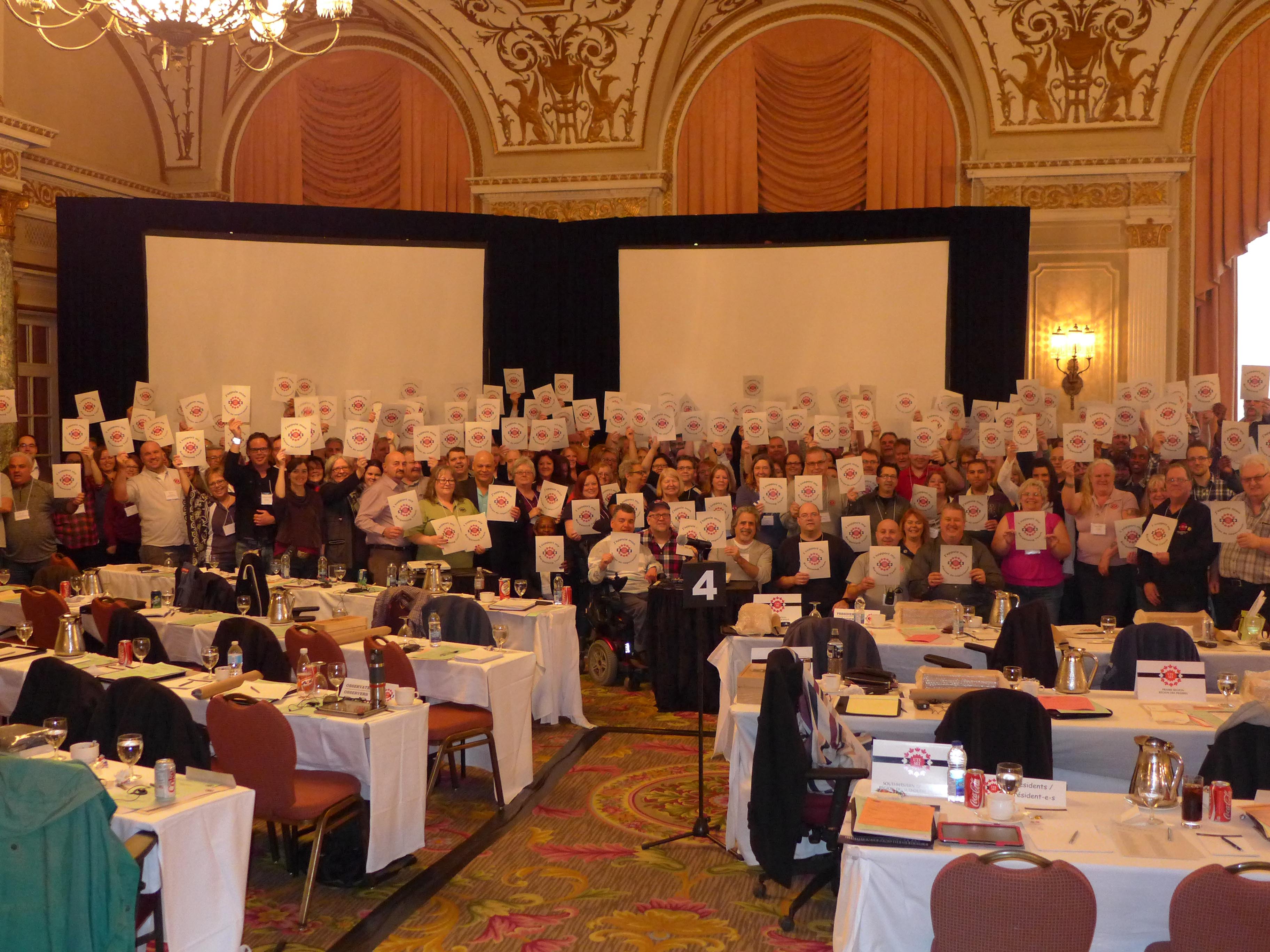 Presidents and observers showing support for the Bargaining Team
