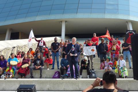 Rally at the Canadian Human Rights Museum