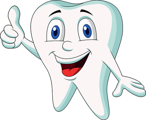 tooth giving a thumbs up