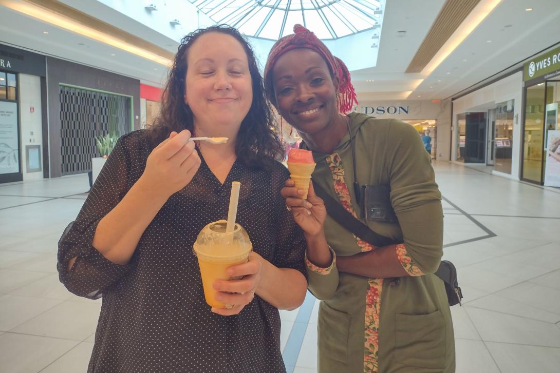 members enjoying a cool treat